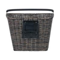 Basil bremen rattan look kf - fietsmand - voorop - donkerbruin - thumbnail