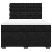 Boxspring met matras fluweel zwart 160x200 cm - thumbnail