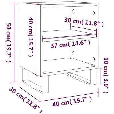 Nachtkastjes 2 st 40x30x50 cm bewerkt hout bruin eikenkleur
