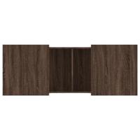 Salontafel 100x55x40 cm bewerkt hout bruin eikenkleur - thumbnail