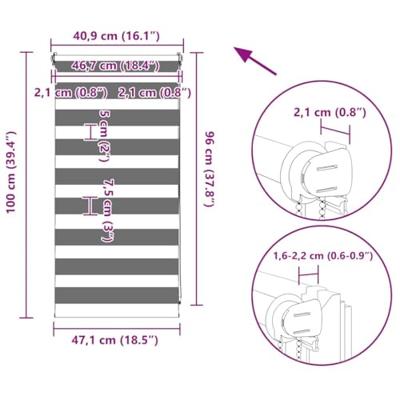 VidaXL Duo rolgordijn 40x100cm grijs