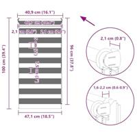 VidaXL Duo rolgordijn 40x100cm grijs - thumbnail