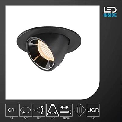 SLV 1005875 NUMINOS GIMBLE S LED-inbouwlamp LED vast ingebouwd Zwart SLV 1005875 NUMINOS GIMBLE S LED-inbouwlamp LED vast ingebouwd Zwart