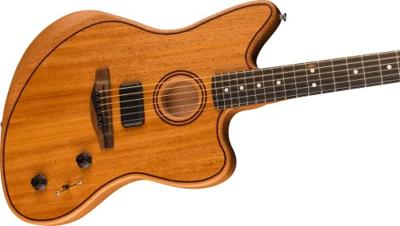 Fender American Acoustasonic Jazzmaster All-Mahogany Natural met deluxe gigbag - thumbnail