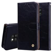 Zakelijke stijl olie Wax textuur horizontale Flip leren Case voor Huawei Mate 20 Pro met houder & kaartsleuven & portemonnee (zwart) - thumbnail