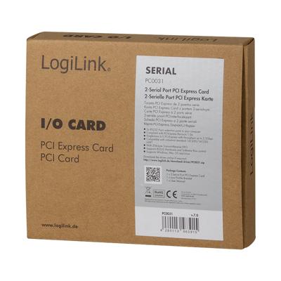 LogiLink PC0031 Seriële interfacekaart Serieel (9-pol.) PCIe