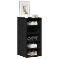 VidaXL Schoenenkast met plank zwart eiken 32 x 35 x 70 cm bewerkt hout - thumbnail