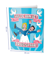 Raamdecoratie Hulde aan het Bruidspaar groot - thumbnail