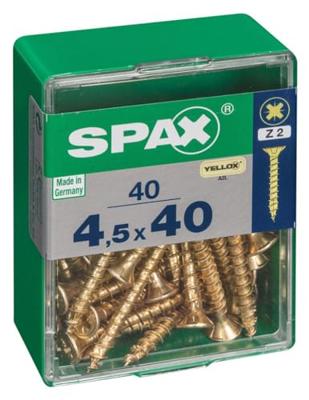 Schroefdoos SPAX Houten schroef Platte kop (4,5 x 40 mm)