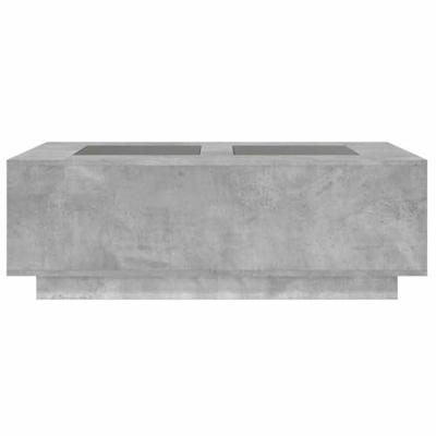 Salontafel met Infinity LED 116x69x40 cm betongrijs