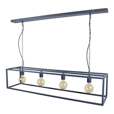 Urban Interiors hanglamp 'Frame' 4-lamps 120cm, kleur Zwart Urban Interiors hanglamp 'Frame' 4-lamps 120cm, kleur Zwart