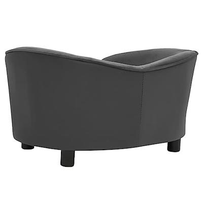 VidaXL Hondenbank 69x49x40 cm pluche en kunstleer donkergrijs