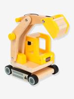 Bouwvoertuig voor kinderen HOUTEN GRAAFMACHINE SMALL FOOT® geel - thumbnail