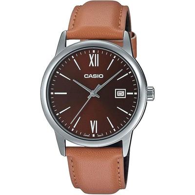 Casio DATE, LEATHER - BRONZE (Ø 37 mm) Heren horloge