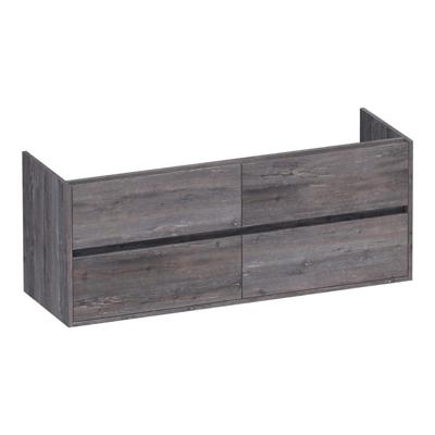 Brauer Adore - Onderkast - 140 cm - met 4 Softclose Lades Greeploos en 2 Sifon Uitsparingen - Driftwood