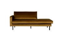 WOOOD Daybed 'Rodeo' Links, Velvet, kleur Honey (geel) - thumbnail