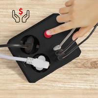 Maclean stekkerdoos, verlengkabel met 2 stopcontacten + 3xUSB, 110-240V AC 50/60Hz, 2,1A max 2500W, 1,5m, zwart, MCE387 B - thumbnail