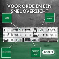 raaco 109659 Gereedschapshaak gatenpaneel x 3 + 44 clips (b x h x d) 1560 x 440 x 11 mm 1 stuk(s) - thumbnail