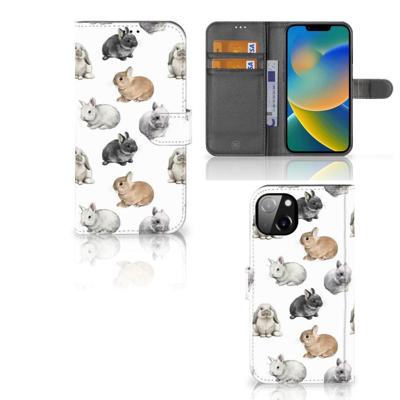 Telefoonhoesje | Met pasjeshouder | voor iPhone 14 Plus Konijntjes