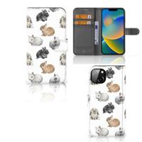 Telefoonhoesje | Met pasjeshouder | voor iPhone 14 Plus Konijntjes - thumbnail