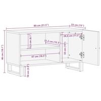 Tv-meubel 80x33x46 cm massief hout gerecycled en bewerkt hout - thumbnail