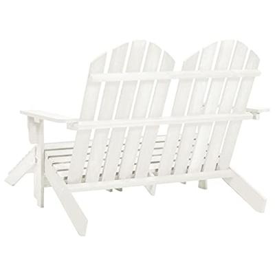 Tuinstoel 2-zits Adirondack met voetenbank vurenhout wit