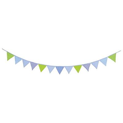 Goki vlaggenslinger - blauw en groen - l220cm - katoen - versiering