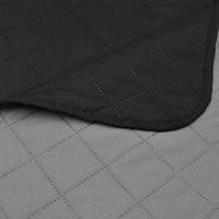 VidaXL Bedsprei gewatteerd dubbelzijdig 220x240 cm zwart/grijs - thumbnail
