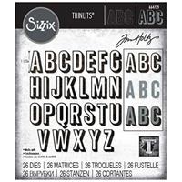 Sizzix • tim holtz thinlits die set alphanumeric shadow upper 26pcs - thumbnail
