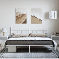 Bedframe met hoofdbord metaal wit 183x213 cm - thumbnail