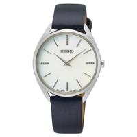 Seiko SWR079P1 Horloge staal-leder zilverkleurig-blauw 32 mm - thumbnail