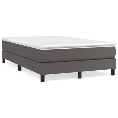 Boxspring met matras kunstleer grijs 120x190 cm