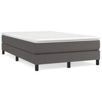 Boxspring met matras kunstleer grijs 120x190 cm - thumbnail