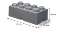 Room Copenhagen LEGO Storage Brick 8 Grijs opbergdoos - thumbnail