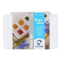 Van Gogh • aquarelverf pocket box gedempte tinten met 12 kleuren in halve napjes - thumbnail