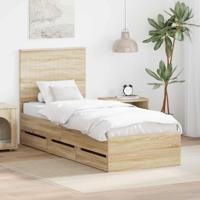 Bedframe met lade Sonoma Eiken 75 x 190 cm Ingenieurshout - thumbnail