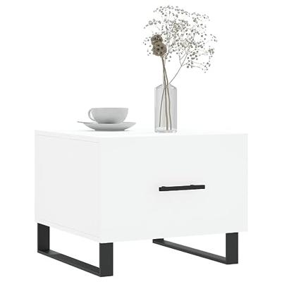 Salontafels 2 st 50x50x40 cm bewerkt hout wit