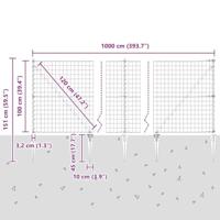 VidaXL Hek met paal groen 1 x 10 m staal - thumbnail