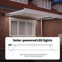 VidaXL Inklapbaar zonnescherm wit 300 x 250 cm stof en staal - thumbnail