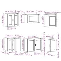 11-delige Keukenkastenset Porto bewerkt hout grijs sonoma eiken - thumbnail