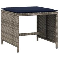 Tuinkrukken 4 st met kussens 40x40x35 cm poly rattan grijs - thumbnail