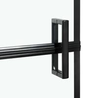 VidaXL Bad douchescreen zwart en transparant 116 x 68 x 128 cm - thumbnail