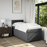 Boxspring met matras stof donkergrijs 80x200 cm - thumbnail