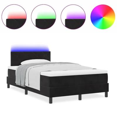 Boxspring bed met matras Zwart 120 x 190 cm Fluweel