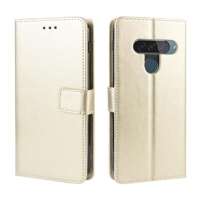 Retro Crazy Horse textuur horizontale Flip lederen case voor LG G8S ThinQ met houder & kaartsleuven & fotolijstjes (goud) Retro Crazy Horse textuur horizontale Flip lederen case voor LG G8S ThinQ met houder & kaartsleuven & fotolijstjes (goud)