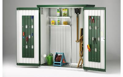 Biohort metalen tuinkast 150 Dubbele deur zilver 155x83x182,5 cm- Plat dak- Metaal- Biohort Biohort metalen tuinkast 150 Dubbele deur zilver 155x83x182,5 cm- Plat dak- Metaal- Biohort