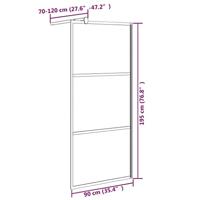 Inloopdouchewand 90x195 cm donker ESG-glas zwart - thumbnail