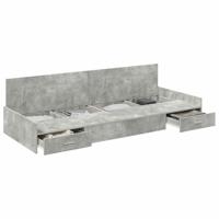 Opbergbedframe met hoofdeinde Beton Grijs 90 x 200 cm Bewerkt hout - thumbnail