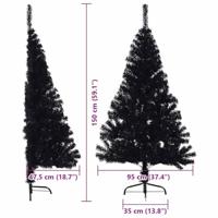 VidaXL Kunstmatig voorverlicht kerstboom met 150 led zwart 150 cm pvc - thumbnail