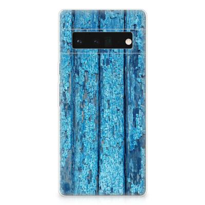 Google Pixel 6 Pro | Bumper Hoesje | Wood Blue